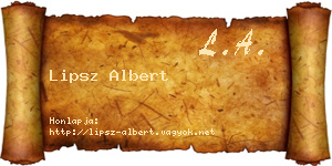 Lipsz Albert névjegykártya